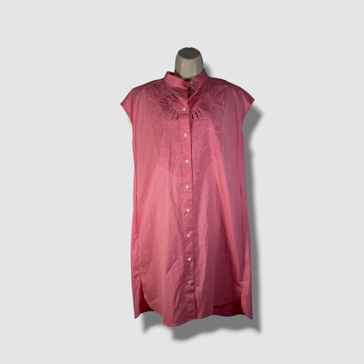 carolina herrera pink shirt dress Carolina Herrera Wide-sleeve Shirt Ball Gown W/ Pockets In Pink
