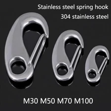 Marine 304 Stainless Steel Egg Shape Spring Snap Hook Clip Quick Link Carabiner