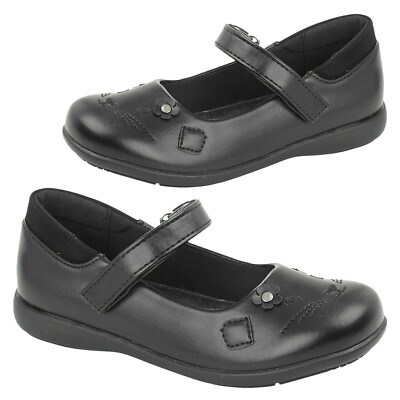 Girls Mary Jane School Shoes Kids Touch Strap Comfortable Faux Leather Shoe Size