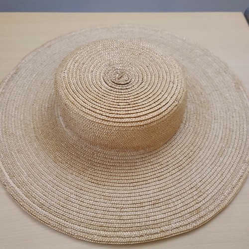 Girl Beige Tan Straw Flat Brim Hat | eBay