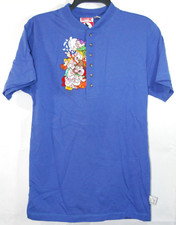 VTG Mickey Inc 90s Snow White 7 Seven Dwarfs Shirt Walt Disney World Small Blue
