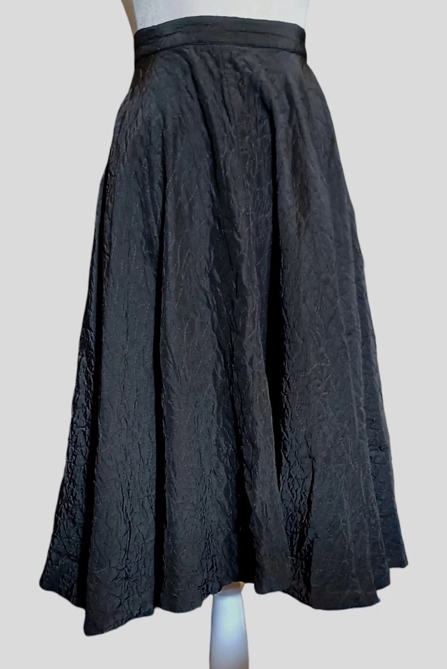 DE COLECCIÓN AÑOS 50 ACOLCHADA ROCKABILLY FALDA CÍRCULO OSCILANTE COMPLETO Negro Rayón con Cremallera de Metal XXS Foto 2 de 4