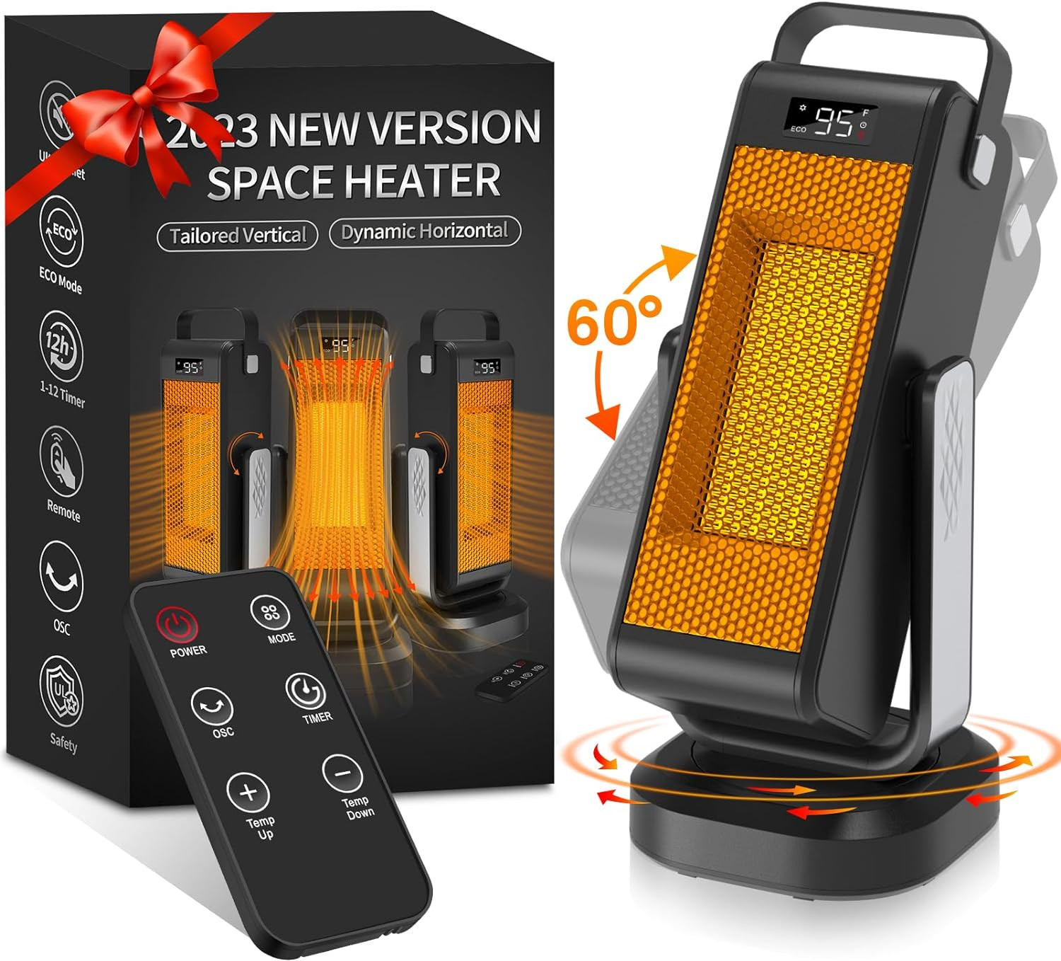 2023 Adjustable Vertical Space Heater for Indoor Use - Electric Portable Heaters