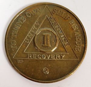 Alcoholics Anonymous 2 Two Years Bronze Medallion Coin Token