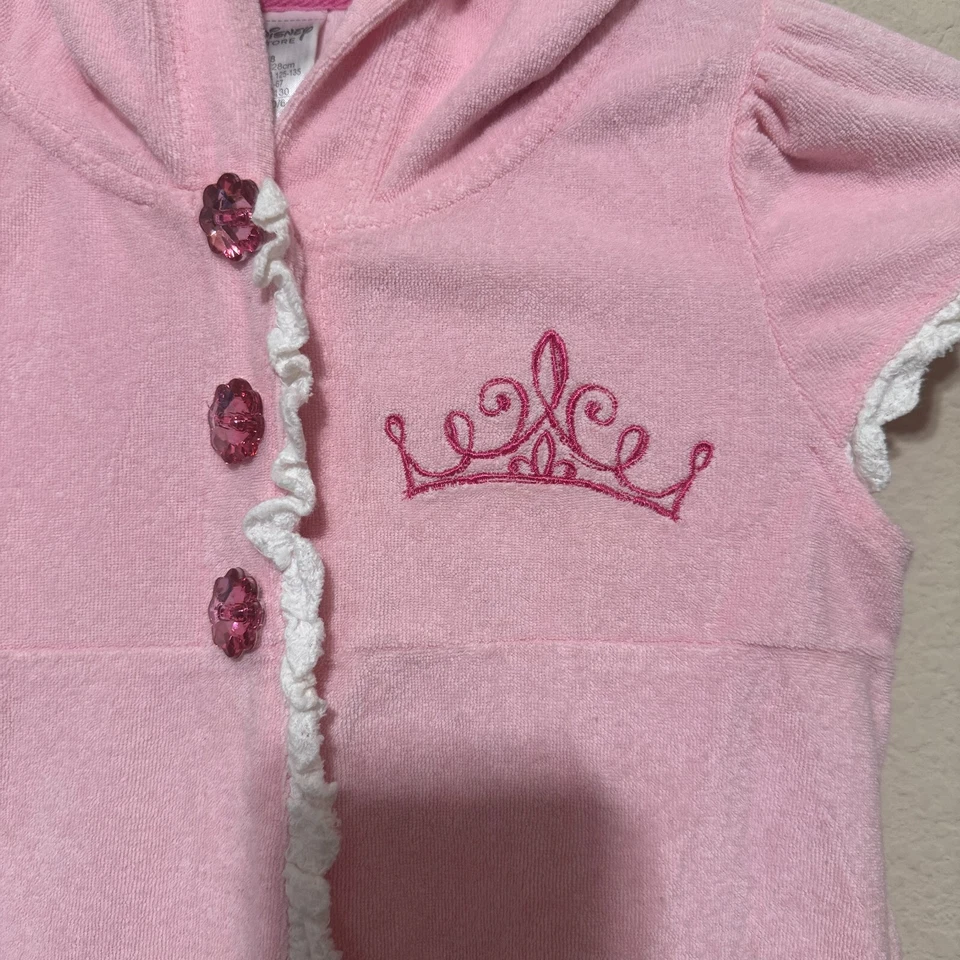 Disney Store Princesas Terry Tela Playa Cubrir Bata Rosa Niñas Talla 7/8 Foto 2 de 4