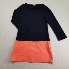 J. Crew Maritime Scoop Neck Dress Womens Size XS Color Block Blue Orange.