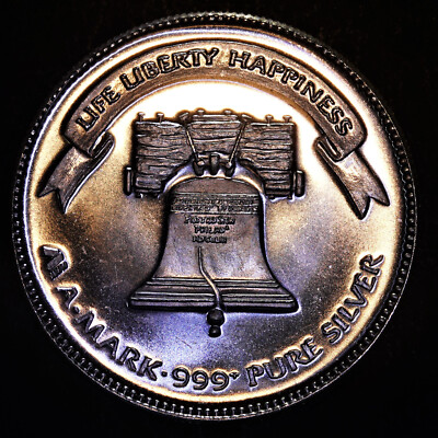 1983 Liberty Bell A-Mark Eagle 1oz 999 FINE PURE Silver art bar