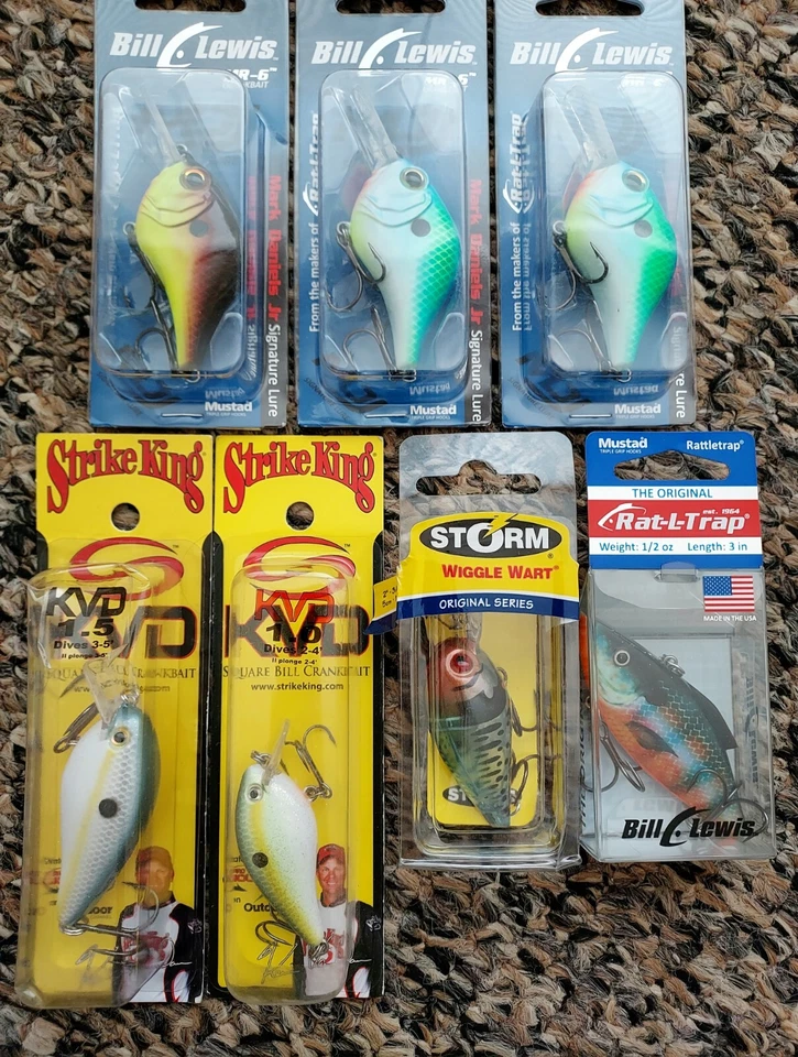 Лот рыболовных приманок Bill Lewis MR-6 & Rat-L-Trap Strike King KVD Storm Wiggle Wart - Изображение 3 из 4