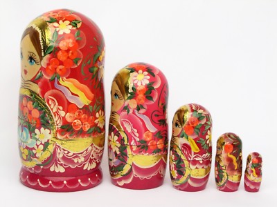 Poupées gigognes à motifs floraux , matriochka, artisanat et sculpture