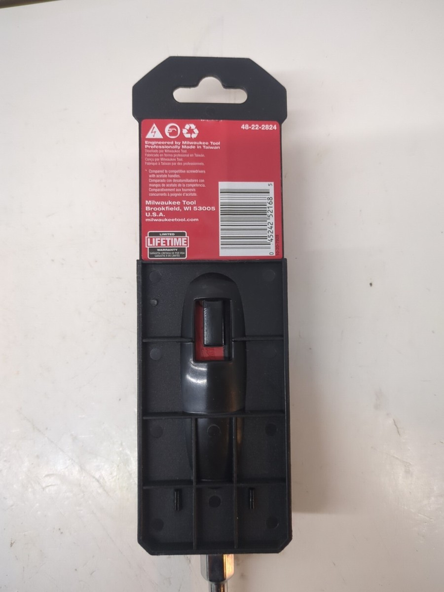 Milwaukee 48-22-2824 8-inch Cushion Grip Screwdriver - 3/8-In Slotted