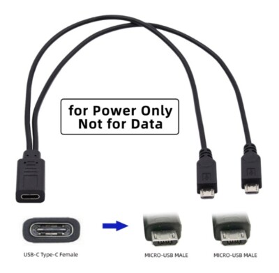 Acquista FONKEN Micro USB Cavo Splitter Cavo 2 In 1 Tipo C Cavo Di