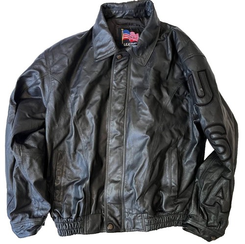 80s USA made BUTWIN all leather stadium jacket genuine leather