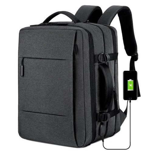 Mochila de viaje de negocios bolsa escuela gran capacidad USB portátil impermeable - Imagen 4 de 26
