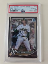 2025 Bowman Chrome Mega Box Black Refractor #93 NICK KURTZ RC /10 PSA 10 Gem