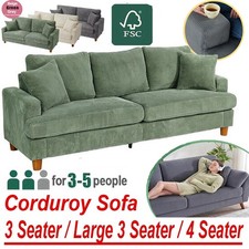 Modern 2/3/4 Seater Corduroy Sofa with 2 Bolster Home Room Couch Sofa Soft