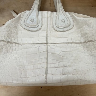 White Givenchy Nightingale Crocodile Leather Handbag - Authentic & Rare!
