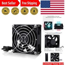 Versatile 80mm Brushless Cooling Fan 120V with Dual-Ball Bearings - Silent Power