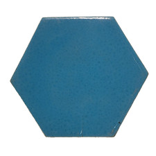 Azulejo de cerámica esmaltado hexagonal Kutahya vintage talleres armenios Anatolia años 30
