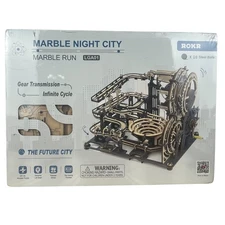 ROKR 3D Wooden Puzzles for Adults Marble Run Model Building Kit LGA01 Night City