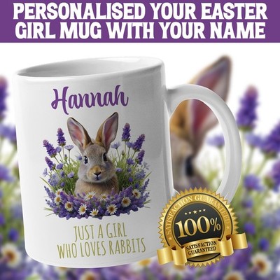 Personalisierte Tasse Just A Girl Who Loves Rabbi Geburtstagsgeschenk Ostergeschenk