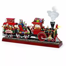 NEW Mr. Christmas Animated Musical Santa's Train Express Working Smokestack READ