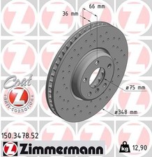 Zimmermann 150.3478.52 Bremsscheibe für BMW 150.3478.52 vorne links Bremsscheibe