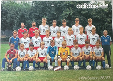 Hamburger SV Adidas Mannschaftskarte 1986/87 HSV Mannschaftsbild