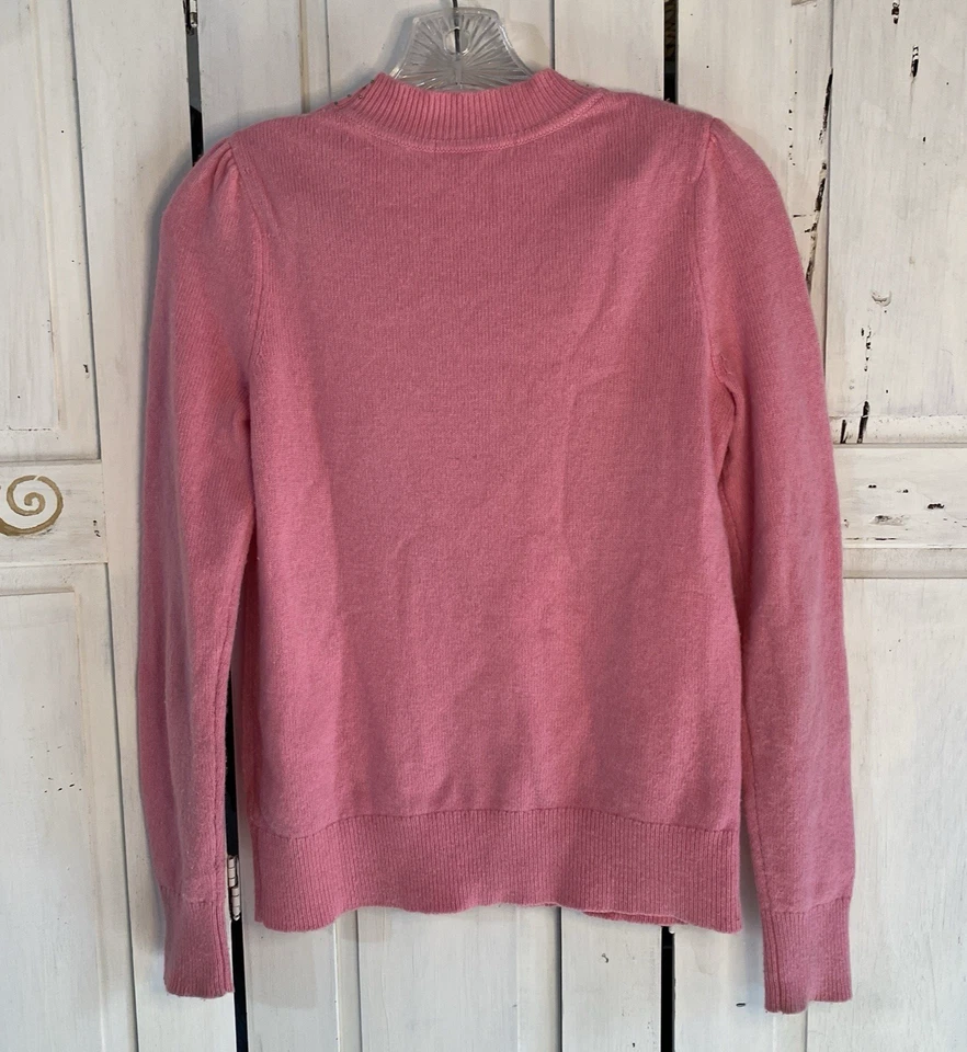 Suéter Pullover Boden Cuello Simulado Con Cuentas Para Mujer Talla 4 Rosa Verde Hada Cottage Foto 2 de 4