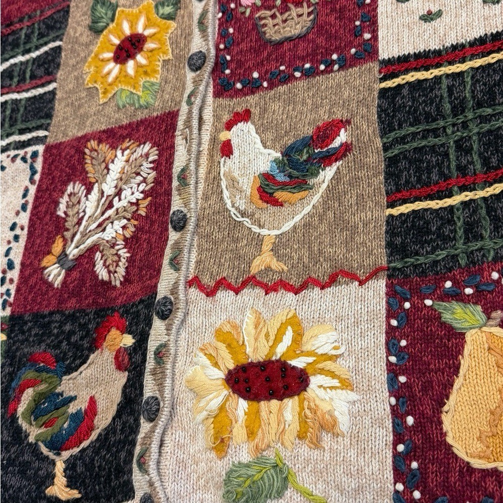 ✨Natural Reflections XL Patchwork Rooster Sunflow… - image 3
