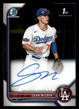 2022 Bowman Draft #CDA-SM Sean McLain Chrome Draft Pick Autographs