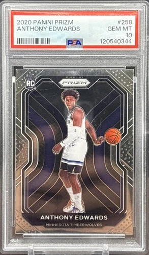 2020-21 Panini Prizm Anthony Edwards RC #258 Rookie Card PSA 10 T-Wolves GZ2