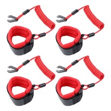 4PCS Boat Safety Key Lanyards Outboard Jet Ski Kill Switch Stop Cord Tether Emer