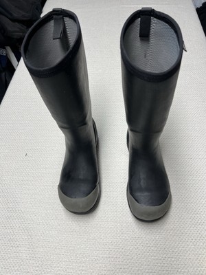 BOGS MEN'S FOOD PRO STEEL TOE EVERDRY OUTDOOR RUBBER BOOTS sz 7 BLACK 71347-001