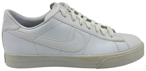 Nike Sweet Classic White Leather Silver Swoosh Low Top Sneaker Men\'s Size 10 Nike Sweet Classic Leather White Metallic Silver for Sale  main image 3