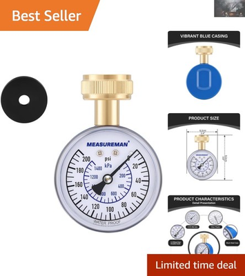 #ad Precision Blue Pressure Gauge 0 200 PSI Ideal for Home amp; Garden Monitoring $19.99