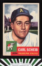 1953 Topps #57 Carl Scheib VGEX [CENTERED] f