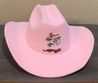 Ed Hardy Pink Cowboy Hat with Rhinestones Love Kills Slowly  display picture 2