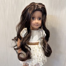 Rare American Girl Long Wig For 18'' doll Hair OG Dolls kids Gift Toys Brown 28