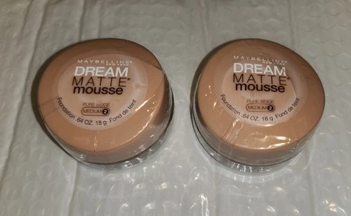 2 PCS. Maybelline Pure Beige  ( Medium 2) Dream Matte Mouse Foundation Free SHIP - product listing photo
