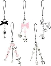 5PCS Cute Phone Charms Aesthetic Y2K Cell Strap Pink Butterfly...