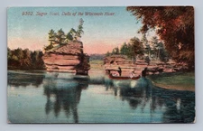 Kilbourn Antique Wisconsin Postcard DELLS Sugar Bowl Wisconsin River 1918