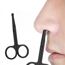 Safety Round Tip Nose Hair Scissors Metal Facial Grooming Ear Mustache Cutter