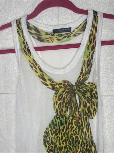 Alexander McQueen Top S/M Neon Print , McQueen White Tank Top Italy. - Picture 3 of 7
