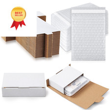 Marspark 50 Pcs Cassette Mailers Cardboard Boxes with Sealing White 