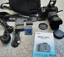 Canon EOS 400D 10.1MP Digital SLR Camera -Black, with EF-S 18-55mm Lens + Bag