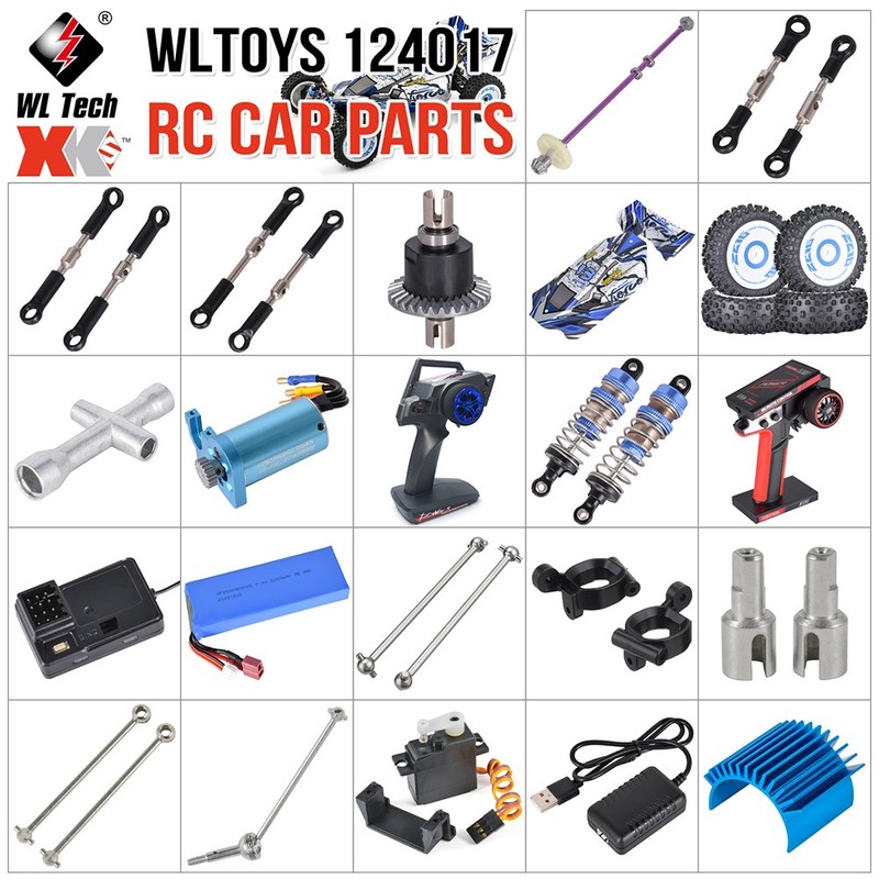 Servo Differential Shock Absorber Battery Tire Shell for WLtoys XK 124017 RC Car