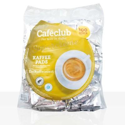 Cafeclub Kaffee-Pads Supercreme entkoffeiniert - 100Stk einzeln verpackt