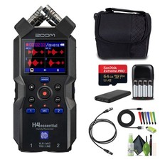 Zoom H4essential 4-Track 32-Bit Float Portable Audio Recorder Bundle
