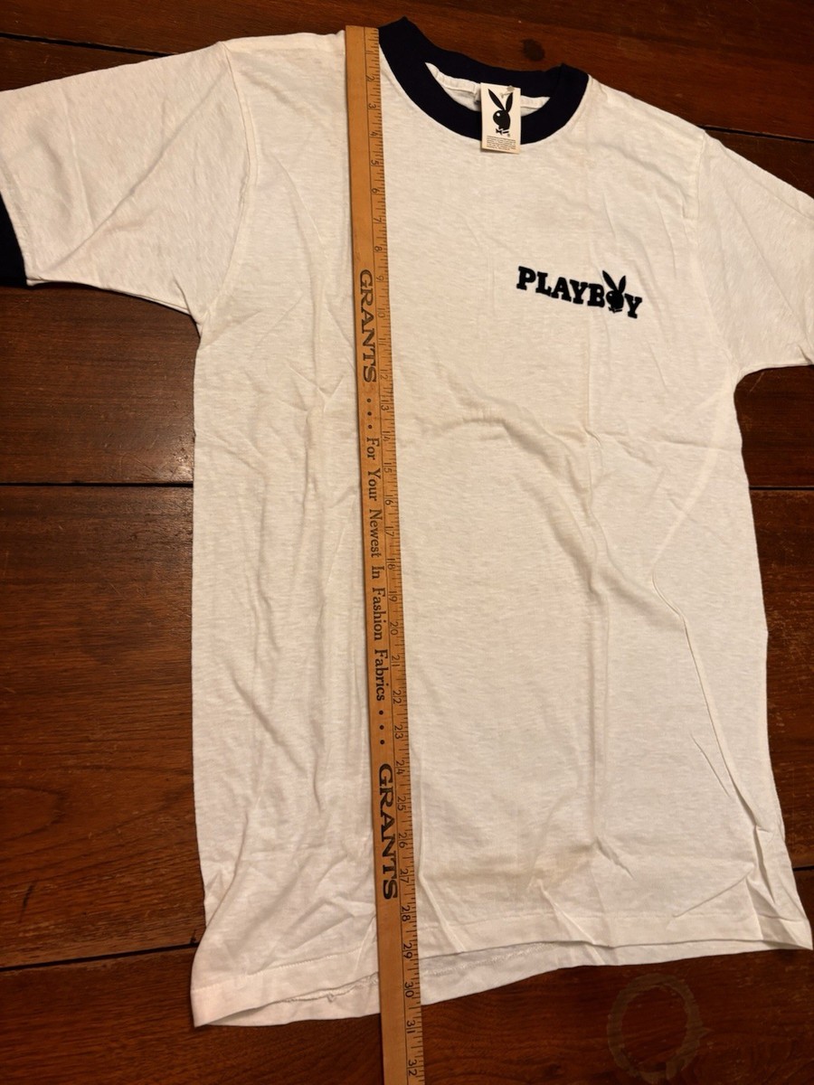 Vintage 1980s Playboy Ringer Shirt Size Large Made In USA Artex