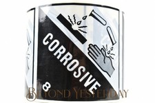 500x CORRROSIVE 8 VINYL STICKER LABELS - 100mm x 100mm - RIP-A-LABEL AUS PRINTED